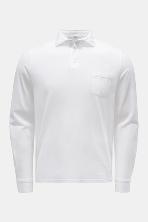 Von Braun  - Herren - Longsleeve-Poloshirt weiß grau