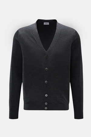 Von Braun  - Herren - Merino Cardigan anthrazit meliert
