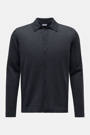 Von Braun  - Herren - Merino Cardigan dunkelgrau