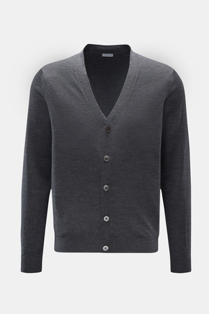 Von Braun  - Herren - Merino Cardigan dunkelgrau meliert
