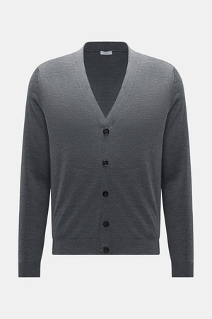Von Braun  - Herren - Merino Cardigan grau meliert