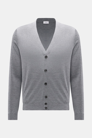 Von Braun  - Herren - Merino Cardigan grau meliert