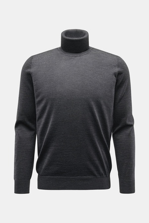 Von Braun  - Herren - Merino Feinstrick-Rollkragenpullover anthrazit