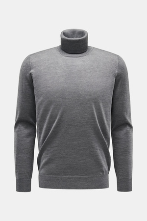 Von Braun  - Herren - Merino Feinstrick-Rollkragenpullover dunkelgrau