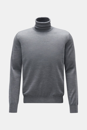 Von Braun  - Herren - Merino Feinstrick-Rollkragenpullover grau