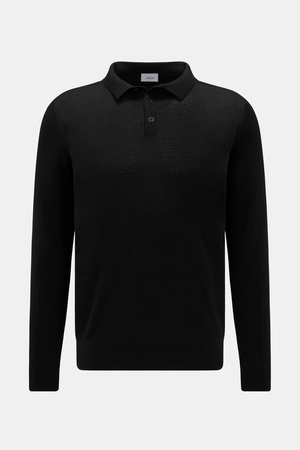 Von Braun  - Herren - Merino Feinstrickpolo schwarz