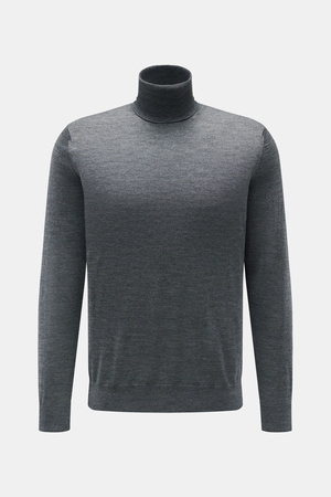 Von Braun  - Herren - Merino Rollkragenpullover anthrazit meliert