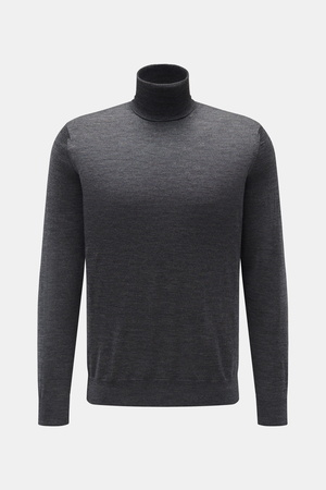 Von Braun  - Herren - Merino Rollkragenpullover dunkelgrau meliert
