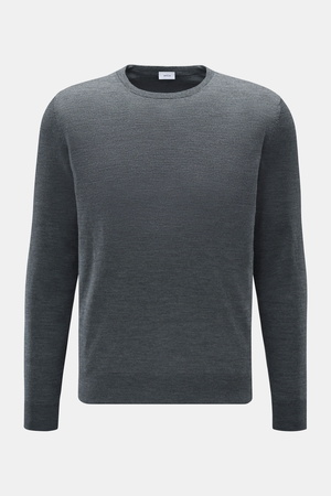 Von Braun  - Herren - Merino Rundhalspullover anthrazit meliert