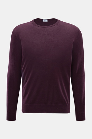 Von Braun  - Herren - Merino Rundhalspullover bordeaux