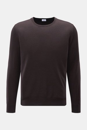 Von Braun  - Herren - Merino Rundhalspullover dunkelbraun