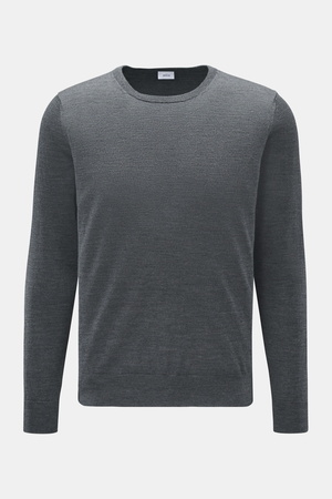 Von Braun  - Herren - Merino Rundhalspullover grau meliert