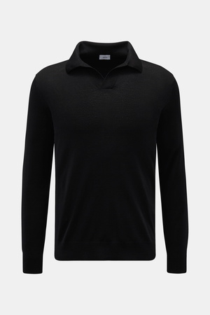 Von Braun  - Herren - Merino Strickpolo schwarz