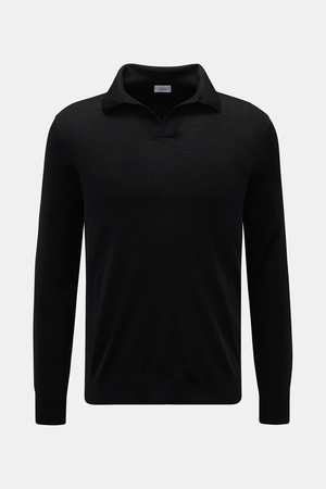 Von Braun  - Herren - Merino Strickpolo schwarz