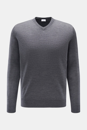 Von Braun  - Herren - Merino V-Neck Pullover anthrazit meliert