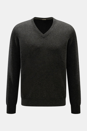 Von Braun  - Herren - V-Neck Pullover anthrazit meliert