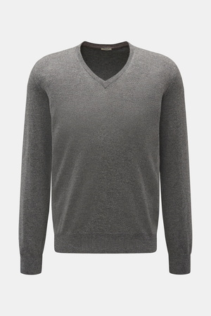 Von Braun  - Herren - V-Neck Pullover grau meliert