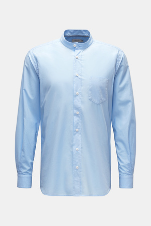 Weber + Weber  - Herren - Casual Hemd 'Vintage Popeline Collar Shirt' Grandad-Kragen hellblau