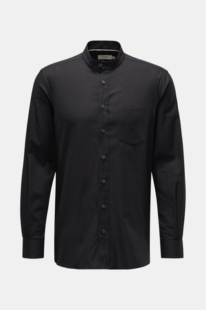 Weber + Weber  - Herren - Oxfordhemd 'Vintage Oxford Collar Shirt' Grandad-Kragen schwarz