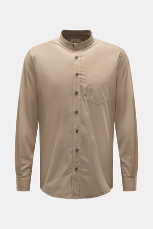 Weber + Weber Weber+Weber - Herren - Casual Hemd 'Vintage Popeline Collar Shirt' Grandad-Kragen sand