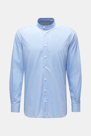 Weber + Weber Weber+Weber - Herren - Casual Hemd 'Vintage Popeline Plain Collar Shirt' Grandad-Kragen hellblau
