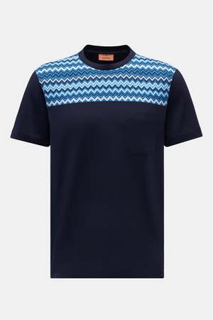 Missoni  - Herren - Rundhals-T-Shirt navy/blau/weiß gemustert