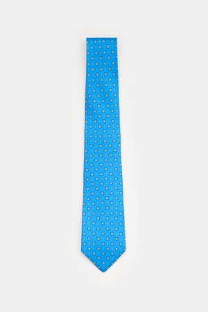 Borrelli  - Herren - Seidenkrawatte blau/gelb/weiß gemustert