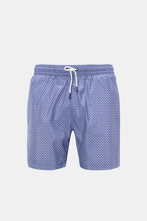 04651 / A trip in a bag - Herren - Badeshorts 'Tile Swim' blau/weiß gemustert