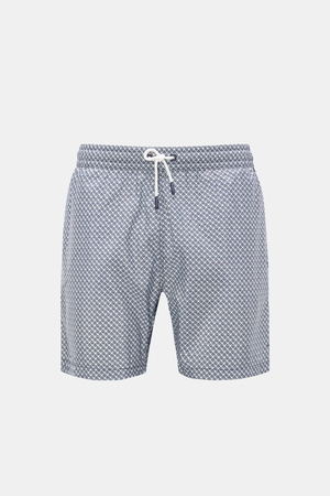 04651 / A trip in a bag - Herren - Badeshorts 'Tile Swim' navy/weiß gemustert