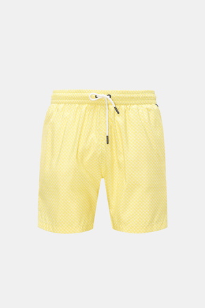 04651 / A trip in a bag - Herren - Badeshorts 'Tile Swim' gelb/weiß gemustert