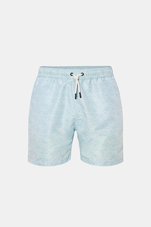 04651 / A trip in a bag - Herren - Badeshorts 'Seamap' mint/weiß gemustert