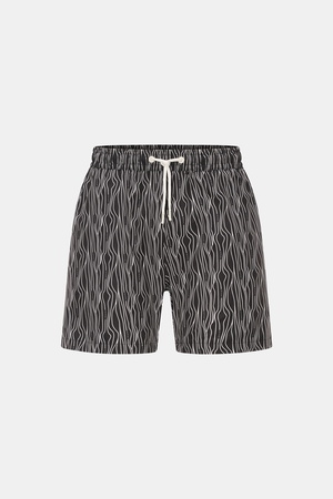 04651 / A trip in a bag - Herren - Badeshorts 'Superkilen' schwarz/weiß gemustert
