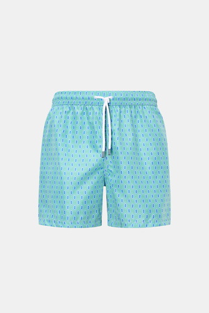 Fedeli  - Herren - Badeshorts 'Madeira Airstop' türkis/blau/weiß gemustert