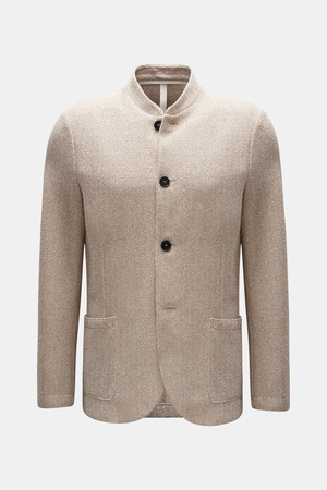 Harris Wharf London   - Herren - Strickblazer 'Nehru Jacket' beige/weiß gemustert