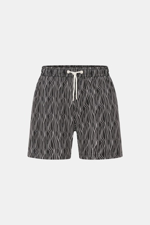 04651 / A trip in a bag - Herren - Badeshorts 'Superkilen' schwarz/weiß gemustert