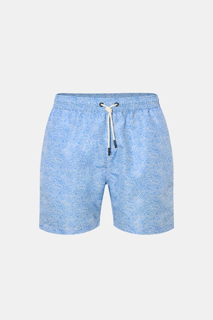 04651 / A trip in a bag - Herren - Badeshorts 'Seamap' blau/weiß gemustert