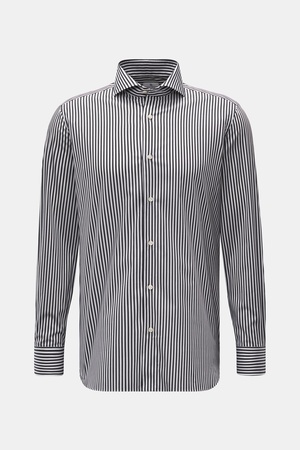 Giampaolo  - Herren - Casual-Hemd Haifisch-Kragen schwarz/weiß gestreift