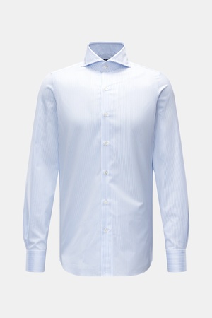 Finamore  - Herren - Business Hemd 'Sergio Napoli' Haifisch-Kragen hellblau/weiß gestreift