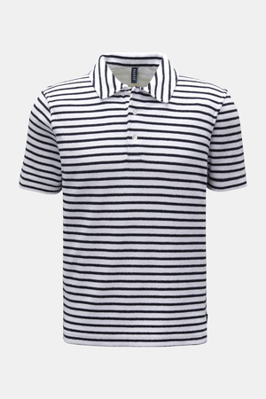 04651 / A trip in a bag - Herren - Frottee-Poloshirt 'Terry Stripe Polo' navy/weiß gestreift