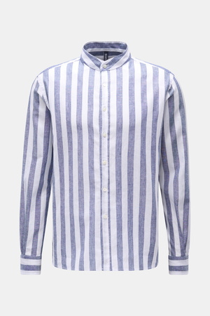 04651 / A trip in a bag - Herren - Casual Hemd 'Summer Striped Guru' Grandad-Kragen navy/weiß gestreift