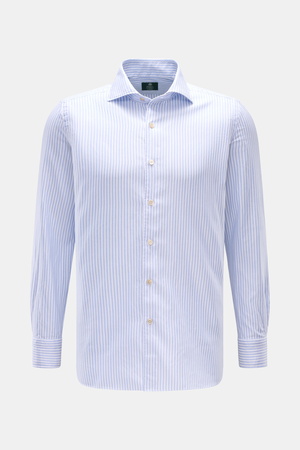 Borrelli  - Herren - Casual Hemd 'Ettore' Haifisch-Kragen hellblau/weiß gestreift