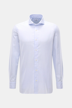 Giampaolo  - Herren - Casual-Hemd Haifisch-Kragen hellblau/weiß gestreift