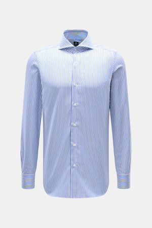 Finamore  - Herren - Business-Hemd 'Sergio Napoli' Haifisch-Kragen blau/weiß gestreift