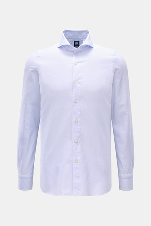 Finamore  - Herren - Casual Hemd 'Sergio Gaeta' Haifisch-Kragen hellblau/weiß gestreift