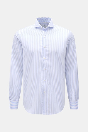 Gherardi  - Herren - Casual Hemd Haifisch-Kragen hellblau/weiß gestreift
