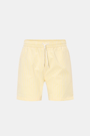04651 / A trip in a bag - Herren - Badeshorts pastellgelb/weiß gestreift