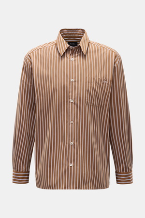 A.P.C.  - Herren - Casual Hemd Kent-Kragen braun/schwarz/weiß gestreift