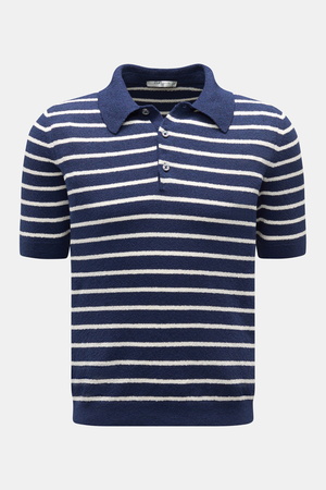 Circolo 1901  - Herren - Frottee-Kurzarm-Strickpolo navy/weiß gestreift
