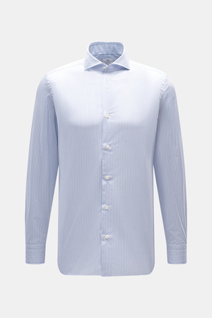 Giampaolo  - Herren - Casual-Hemd Haifisch-Kragen hellblau/weiß gestreift