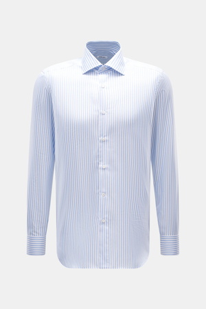 Fray Italy Fray - Herren - Hemd Haifisch-Kragen 'Nello' hellblau/weiß gestreift
